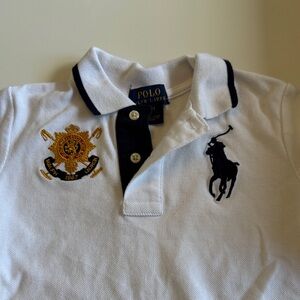 Polo by Ralph Lauren White and Navy Kids Polo Shirt - size 3T